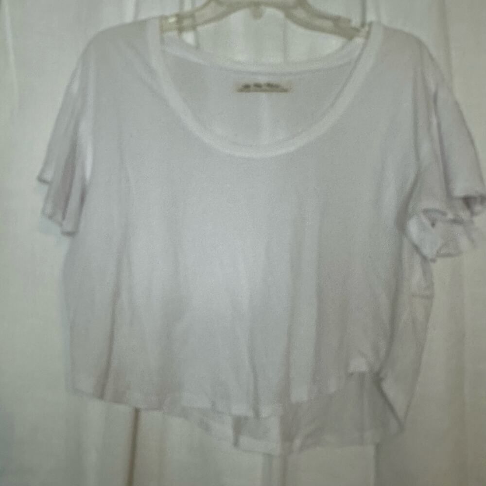 We The Free White Ruffle Sleeve Crop Top - Picture 2 of 8